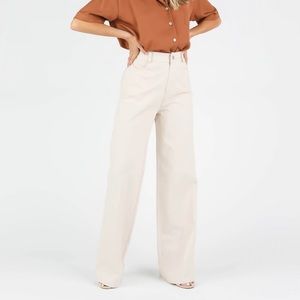 Kittenish off white denim straight leg pants